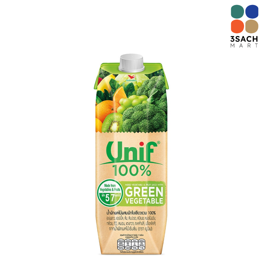  Nước Ép Rau Củ Và Rau Xanh Unif (Hộp 1L) 