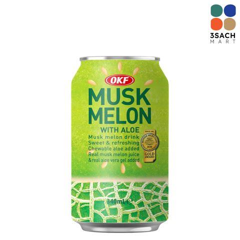  Nước Dưa Lưới Nha Đam OKF (Lon 340ml) 