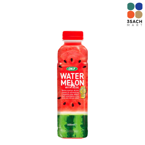  Nước Trái Cây OKF Vị Dưa Hấu Nha Đam (Chai 500ml) 