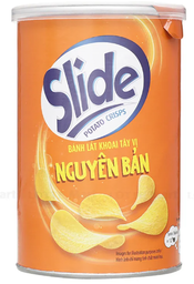  Snack Khoai Tây Vị Nguyên Bản Slide (Lon 60g) 