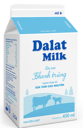  Sữa Tươi Thanh Trùng Dalat Milk Nguyên Chất (Hộp 450ml) 