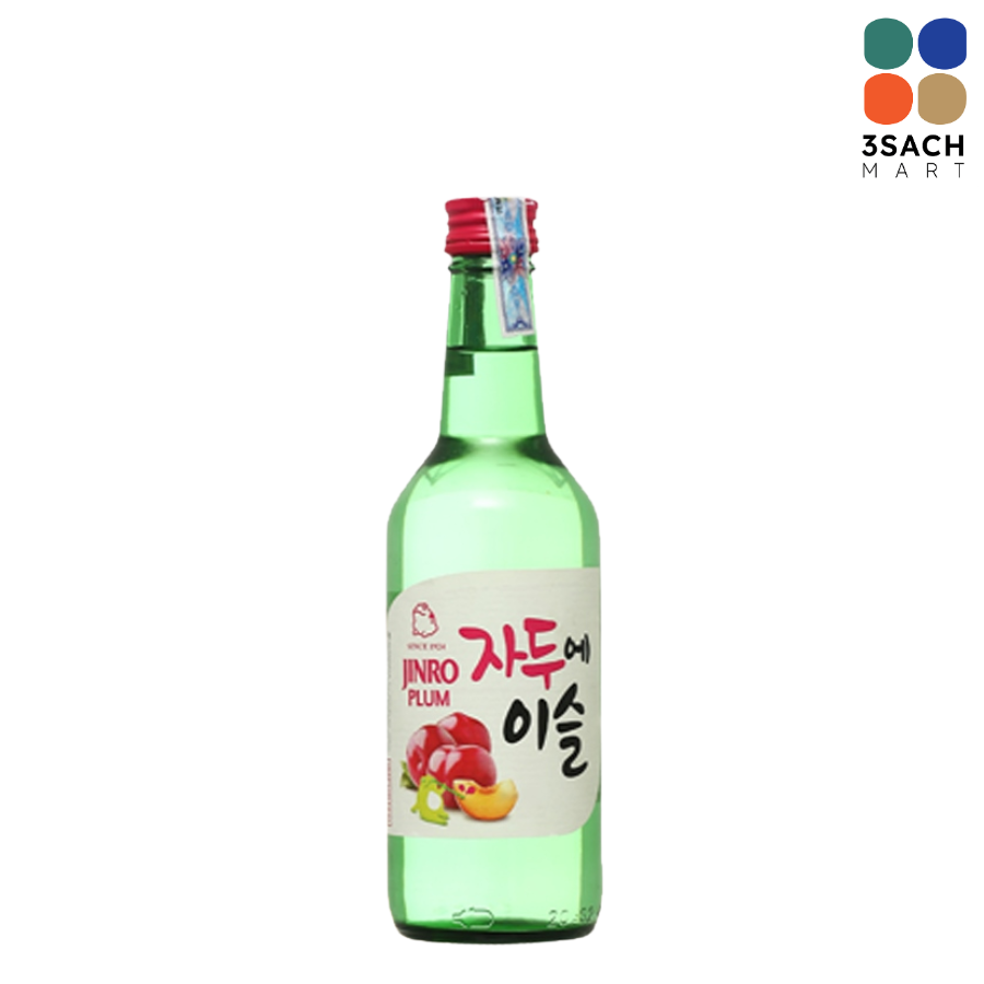  Rượu Soju Jinro Vị Mận 13% (Chai 360ml) 