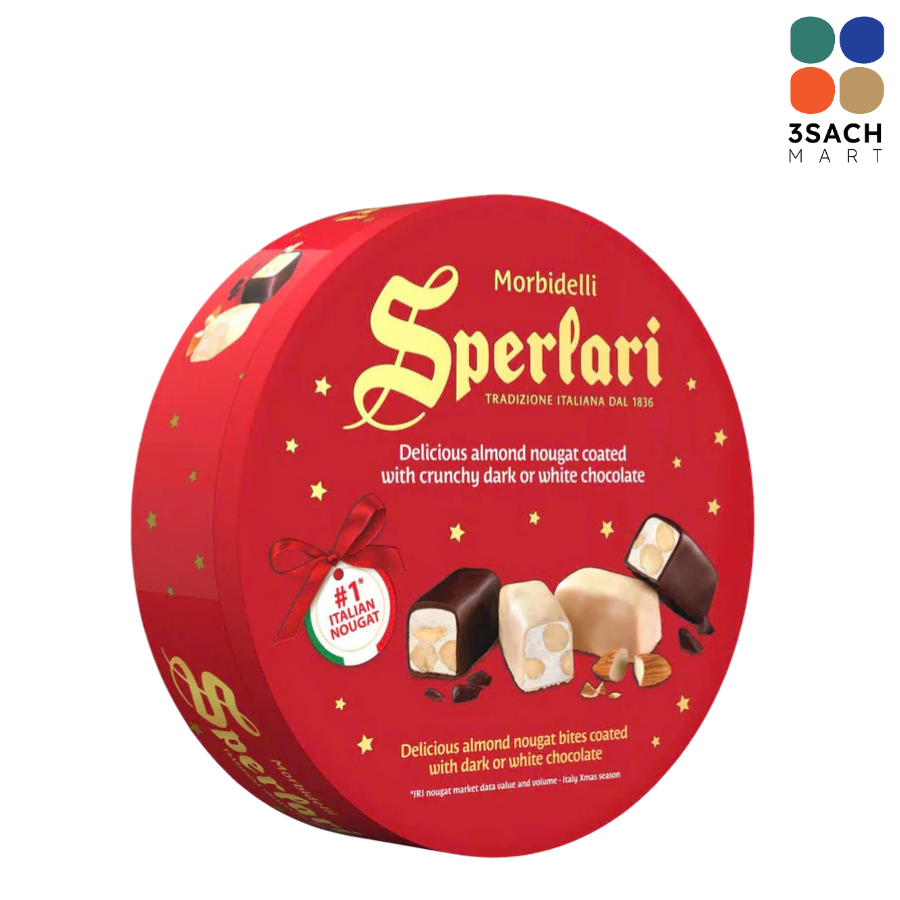  Sô Cô La Đen Và Trắng Nhân Nougat Sperlari (Hộp 110g) 