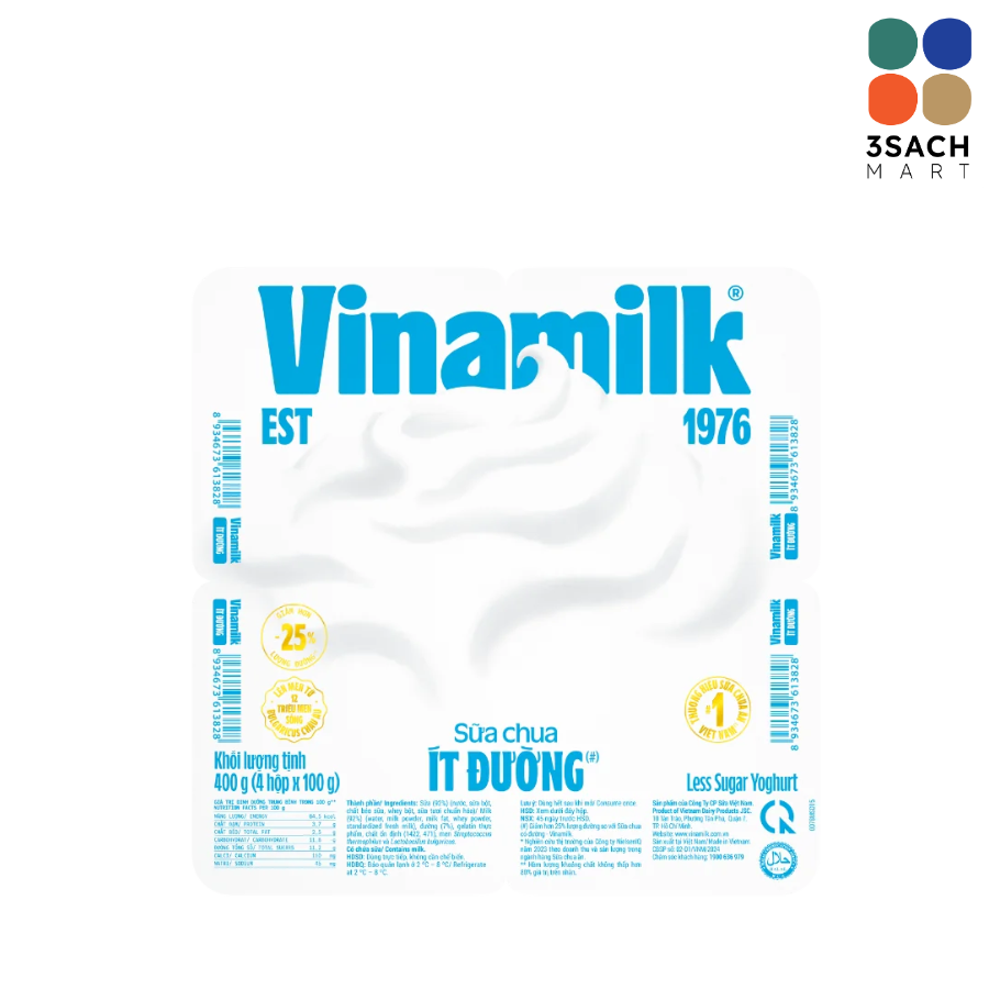  Sữa Chua Ăn Vinamilk Ít Đường (Hộp 100g) 