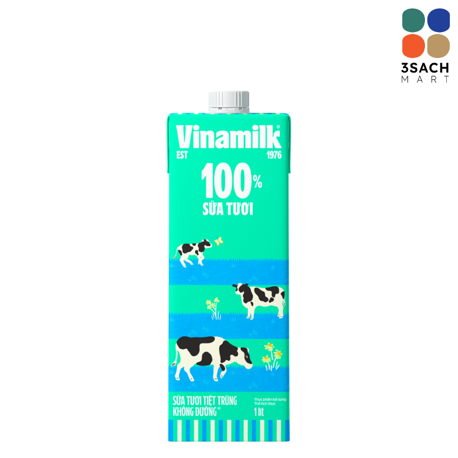  Sữa Tươi Tiệt Trùng Không Đường Vinamilk (Hộp 1L) 