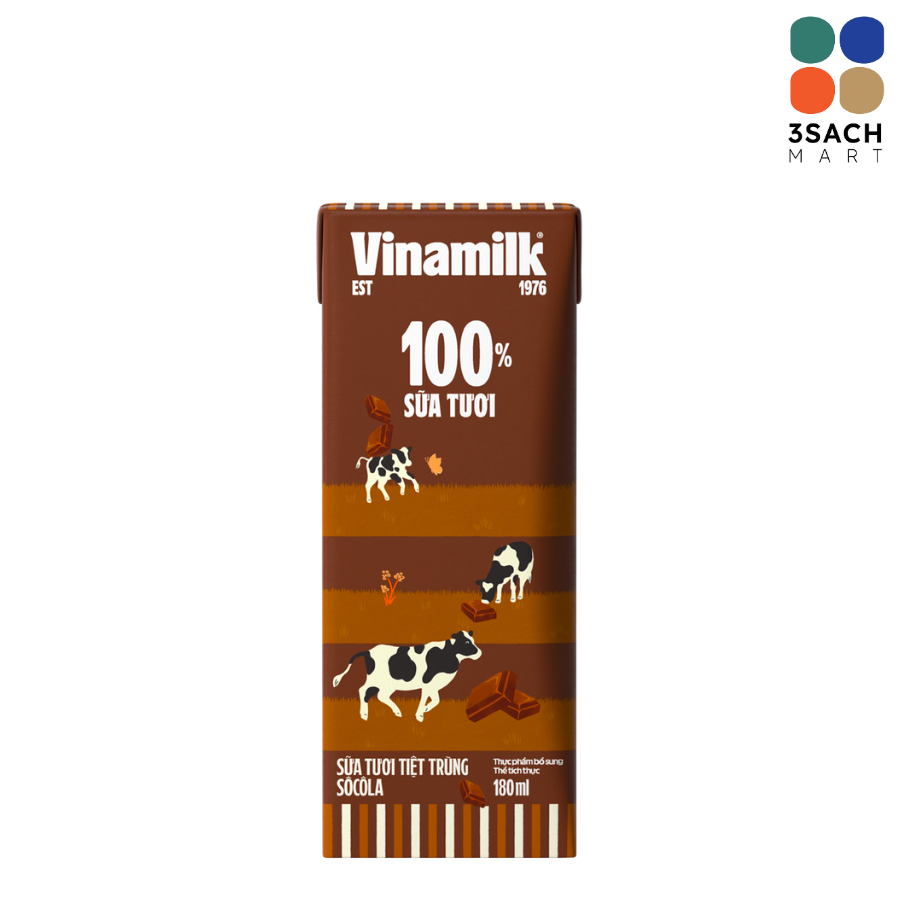  Sữa Tươi Tiệt Trùng Sôcôla Vinamilk (Hộp 180ml) 