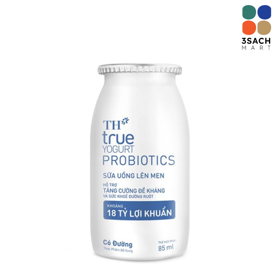  Sữa Uống Lên Men Probiotics Có Đường TH True Yogurt (Hộp 85ml) 