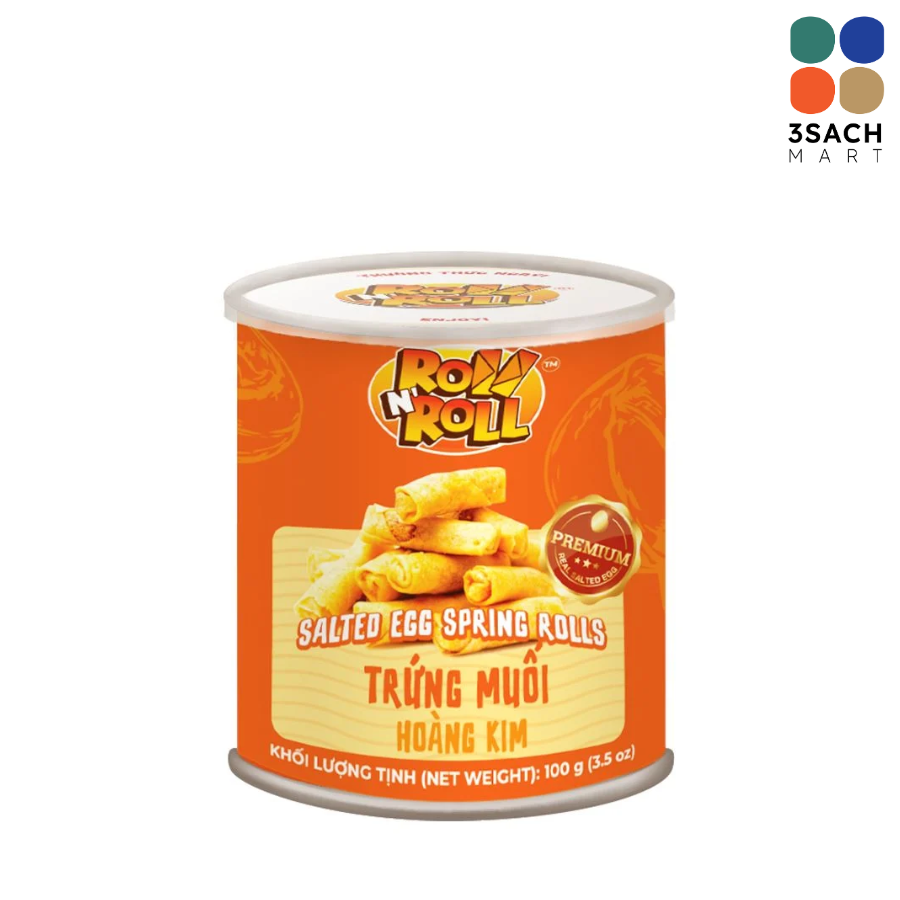  Snack Chả Giò Nhân Trứng Muối Hoàng Kim Roll N' Roll (Lon 100g) 