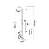  Sen cây ngoài trời có sen cầm tay và vòi rửa chân bằng stainless steel - 23001-1 
