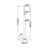  Vòi chậu lavabo chân dài gắn sàn cao 1150mm bằng đồng - 240081 