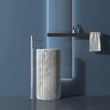  Vòi chậu lavabo chân dài gắn sàn cao 1150mm bằng đồng 