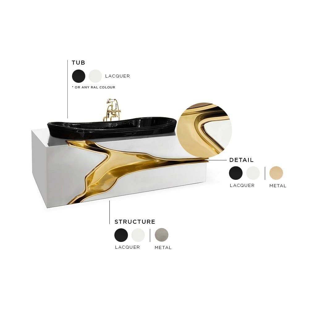  Bồn tắm Lapiaz Marble Black Black Silver 