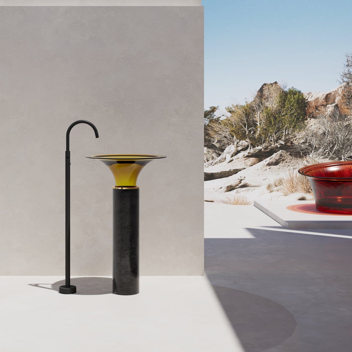  Chậu lavabo chân dài trong suốt - 99101H 