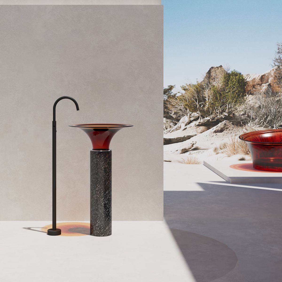  Chậu lavabo chân dài trong suốt - 99101P 