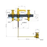  Vòi chậu lavabo 3 lỗ bằng đồng Art Déco 