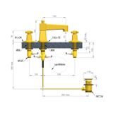  Vòi chậu lavabo 3 lỗ bằng đồng Art Déco 