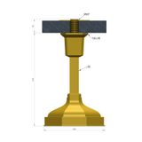  Bát sen Ø200mm gắn trần bằng đồng Art Déco 