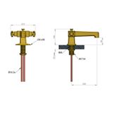  Vòi bồn tắm nóng lạnh gắn thành bằng đồng Art Déco 