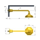  Bát sen Ø200mm gắn tường bằng đồng Art Déco 