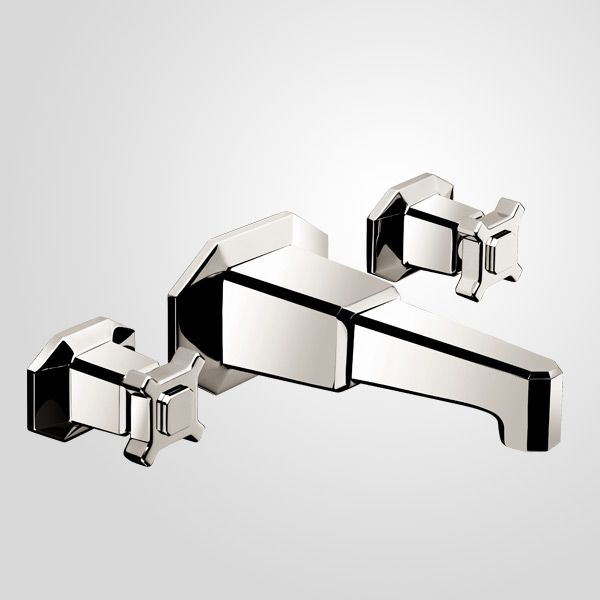  Vòi chậu lavabo gắn tường bằng đồng Art Déco 