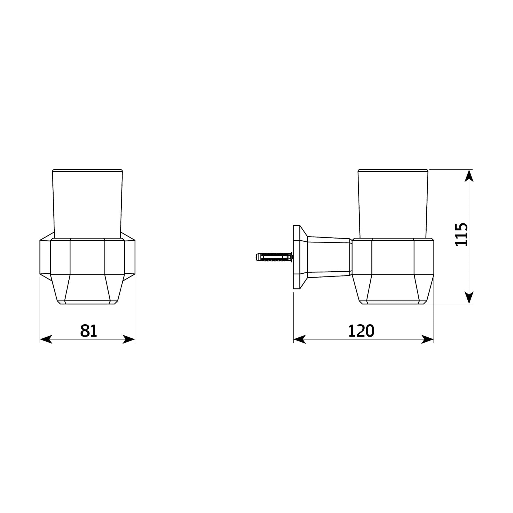  Cốc đựng bàn chải đánh răng treo tường bằng đồng Art Déco - A / PV-16-01 