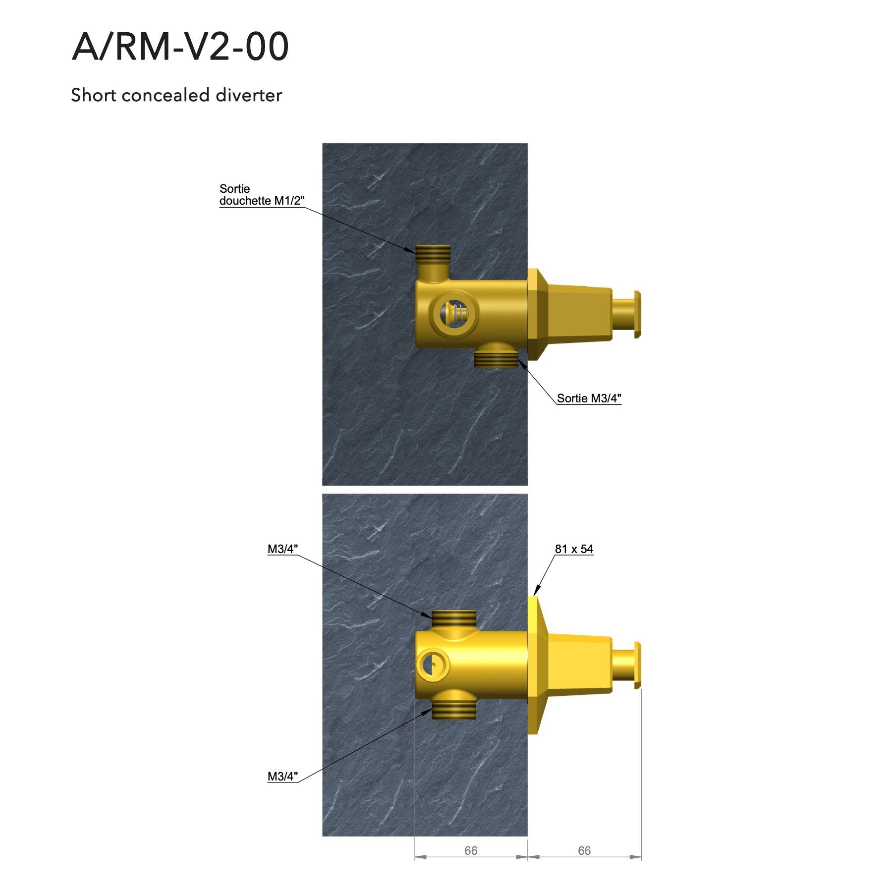  Valve điều hướng bằng đồng Art Déco 