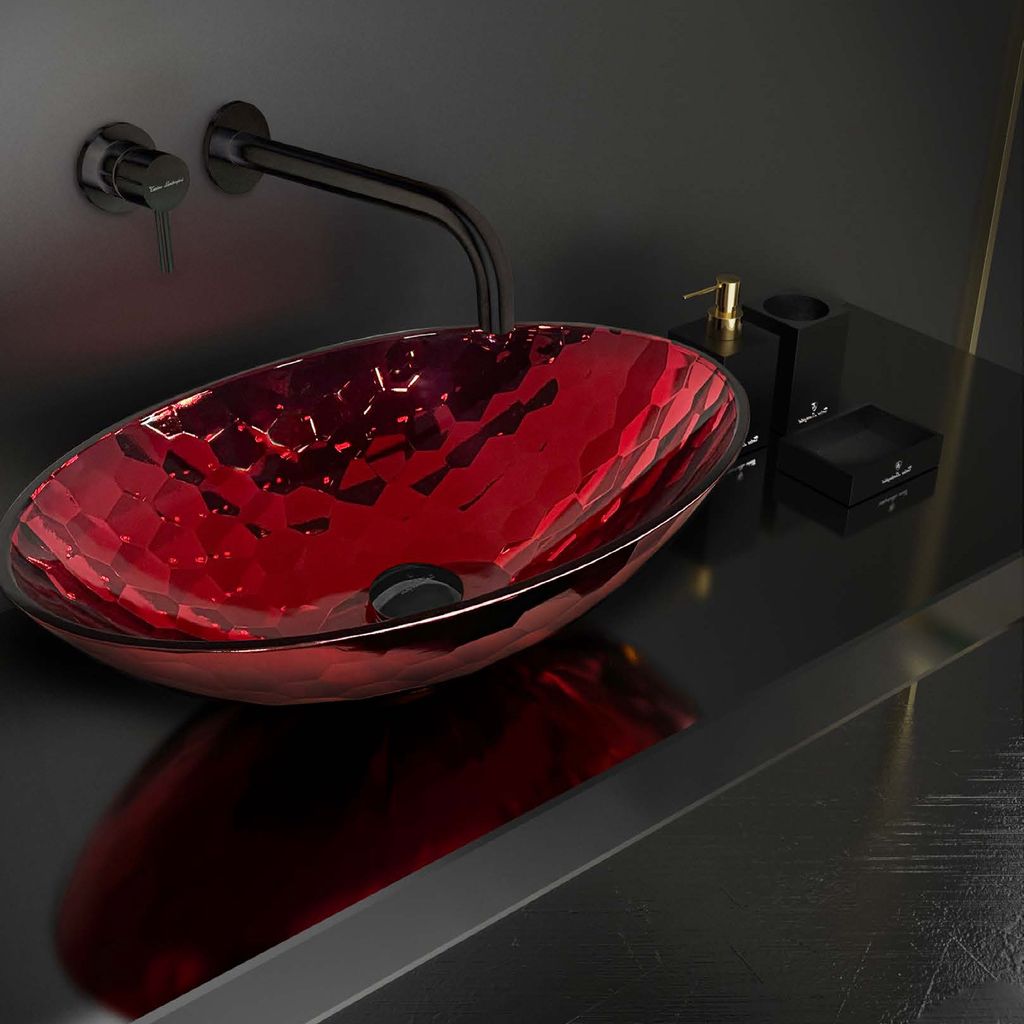  Chậu rửa mặt Allure Oval XL - Red / Black 