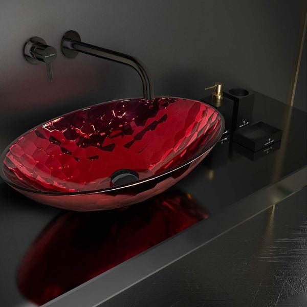  Chậu rửa mặt Allure Oval XL - Red / Black 