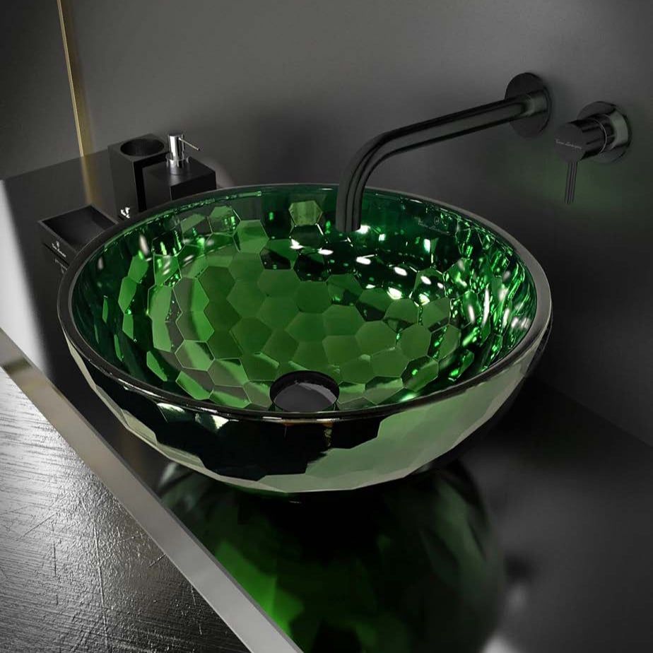  Chậu rửa mặt Allure Round Emerald Green / Black 
