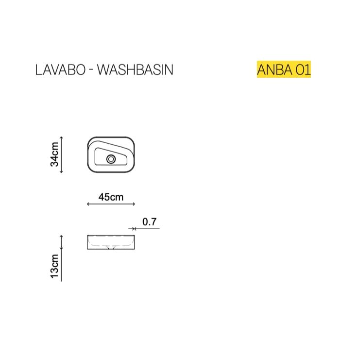  Chậu lavabo đặt bàn trong suốt - ANEMONE 01 