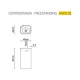  Chậu lavabo chân dài đặt sàn trong suốt - ANEMONE 01 