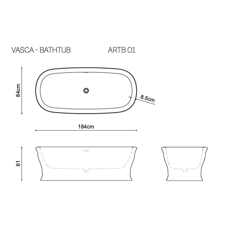  Bồn tắm solid surface ARTEMIDE 01 