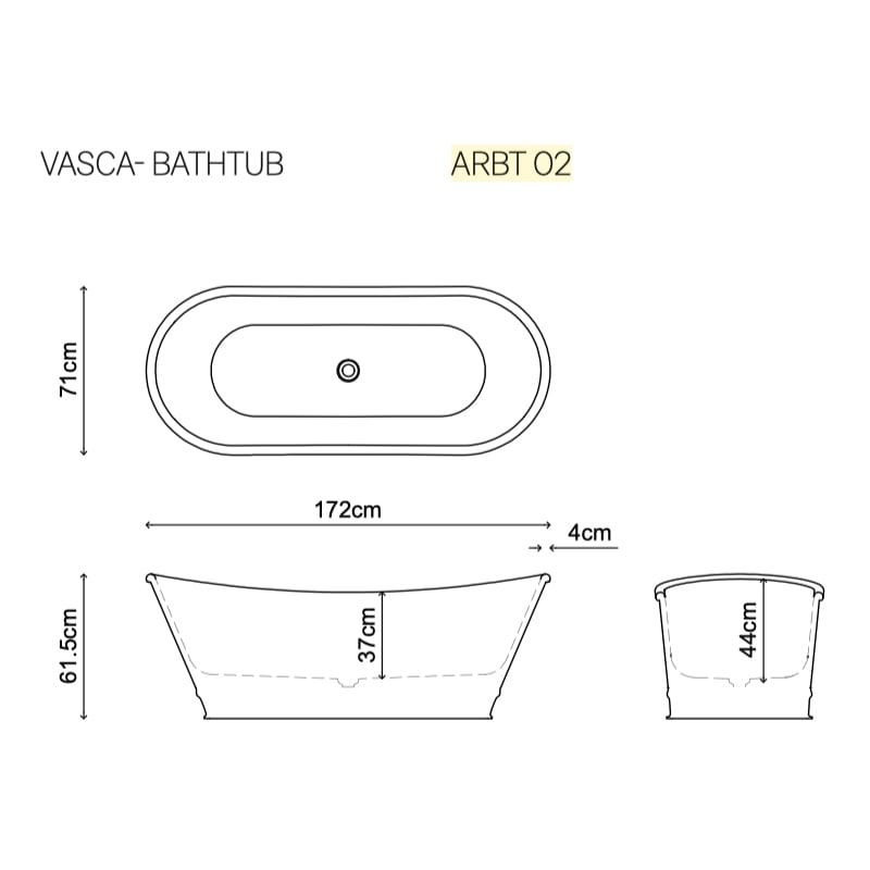  Bồn tắm solid surface ARTEMIDE 02 