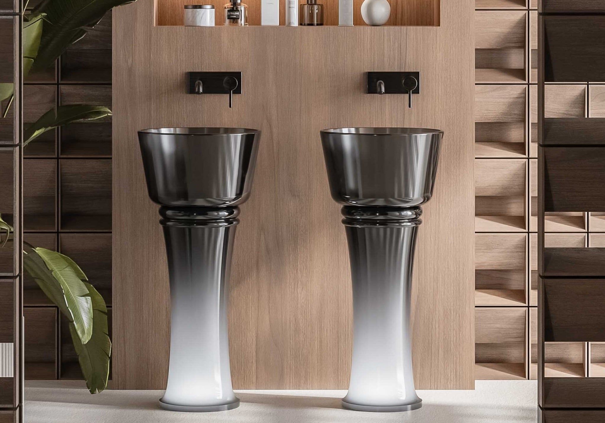  Chậu lavabo chân dài đặt sàn trong suốt - ARTEMIDE 01 
