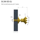  Vòi phun massage gắn tường bằng đồng Carpe & Lyre - B / JM-00-0J 