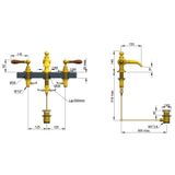  Vòi chậu lavabo 3 lỗ bằng đồng Carpe & Lyre - C/00-C1-P1 