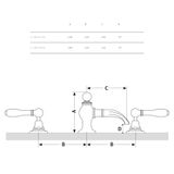  Vòi chậu lavabo 3 lỗ bằng đồng Carpe & Lyre - C/00-C1-P1 
