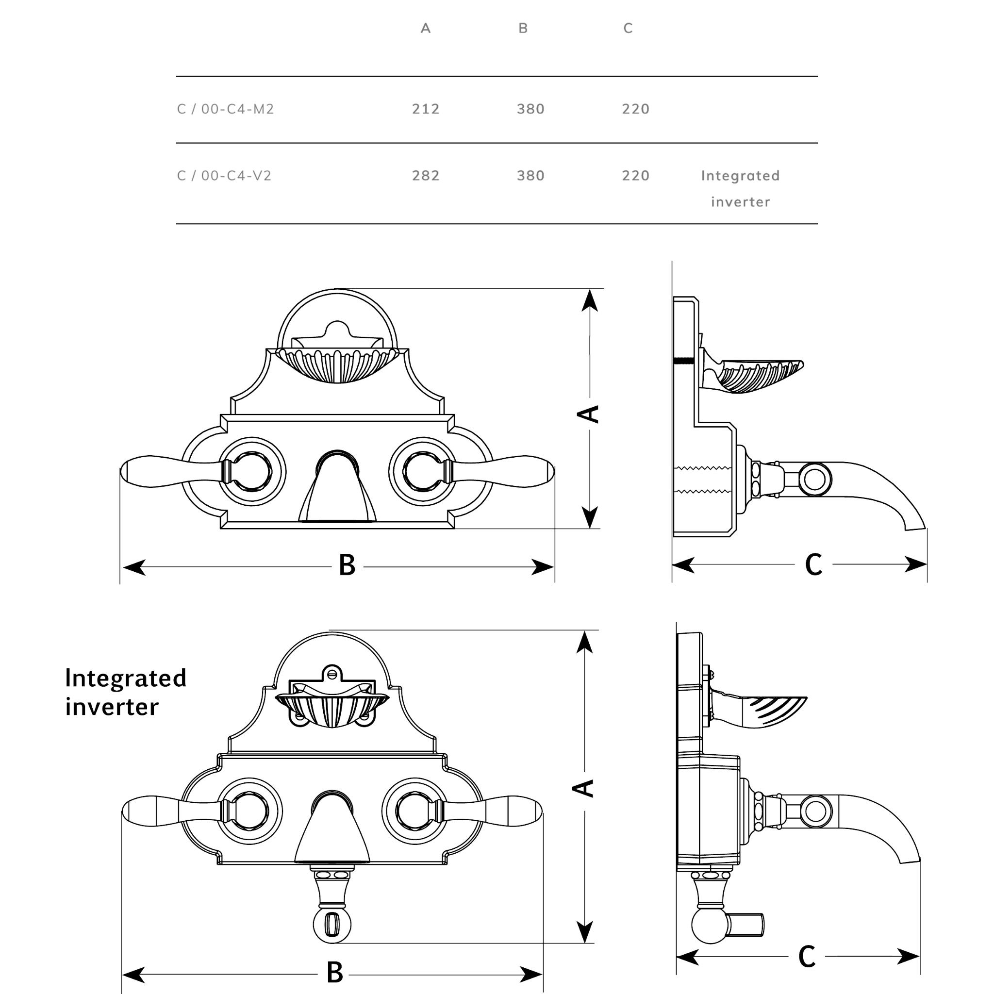  Vòi bồn tắm gắn tường bằng đồng Carpe & Lyre - C / 00-C4-M2 