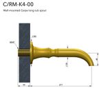  Vòi nước bồn tắm gắn tường bằng đồng Carpe & Lyre - C / RM-K3-00 
