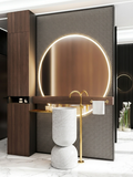  Chậu rửa mặt chân dài bằng đá marble tự nhiên - Casa Lusso 