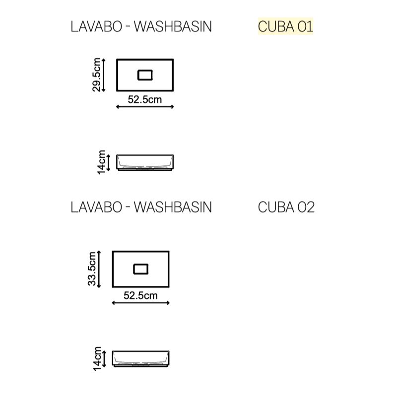  Chậu lavabo solid surface CUBE 01 