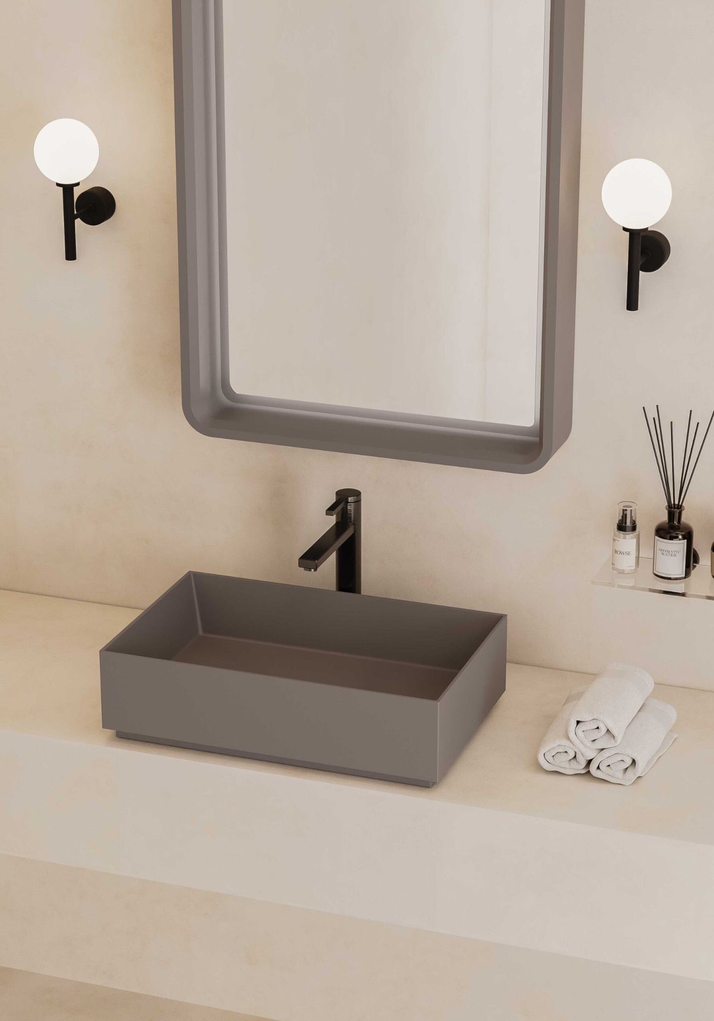  Chậu lavabo solid surface CUBE 01 