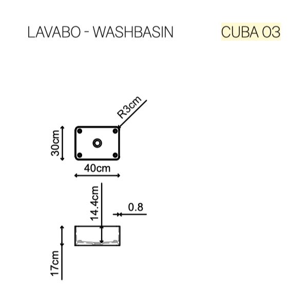  Chậu lavabo solid surface CUBE 03 