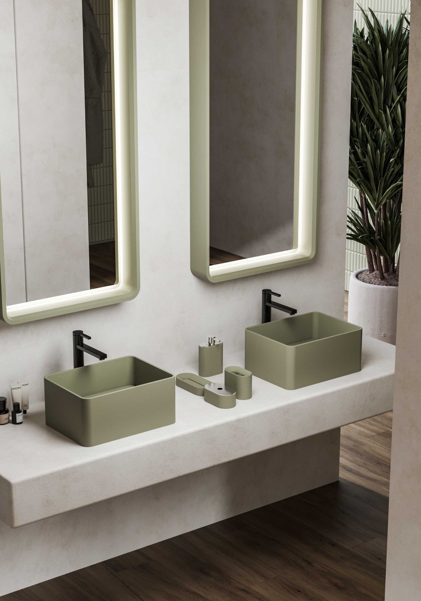  Chậu lavabo solid surface CUBE 03 