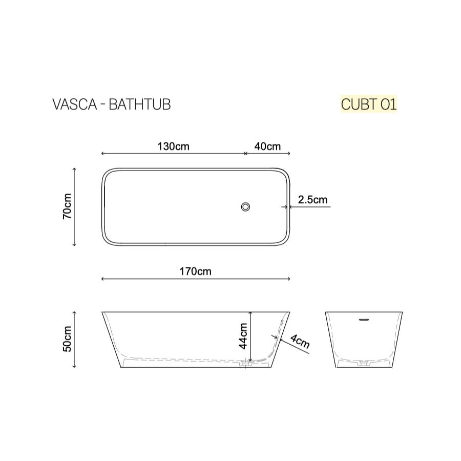  Bồn tắm solid surface CUBE 01 