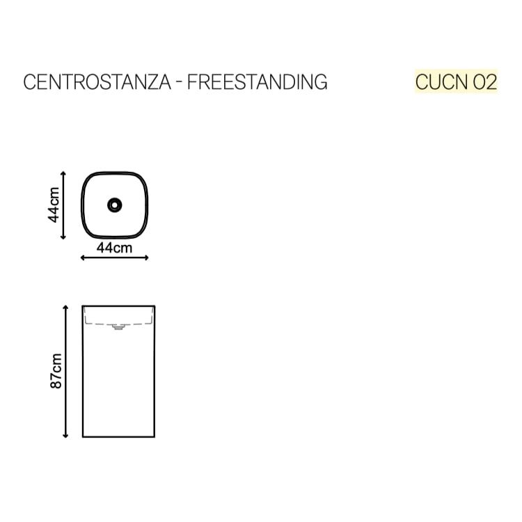  Chậu lavabo chân dài đặt sàn trong suốt - CUBE 02 