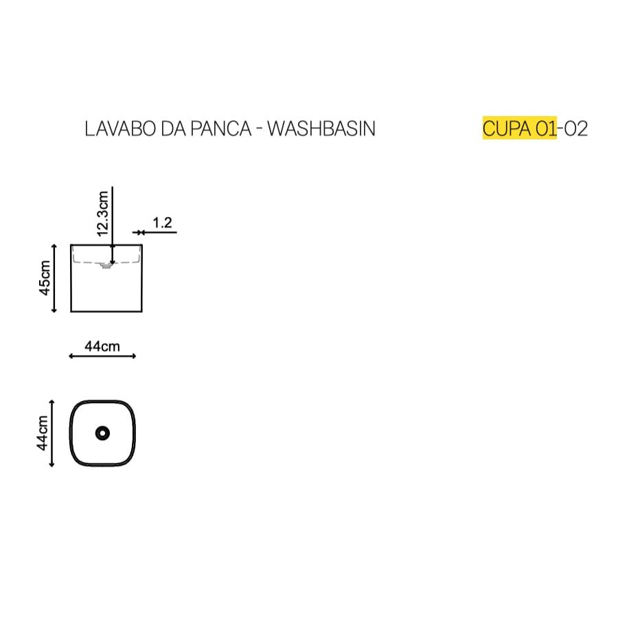  Chậu lavabo solid surface CUBE 01 