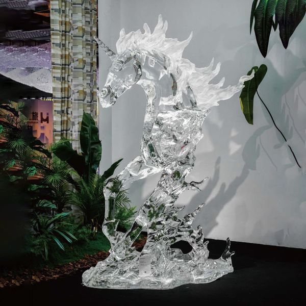  Điêu khắc unicorn trong suốt - DF0166 