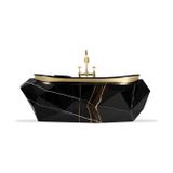  Bồn tắm Diamond Black Faux Marbled Glossy Gold 