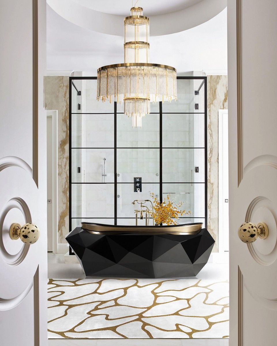  Bồn tắm Diamond Black Gloss Gold 